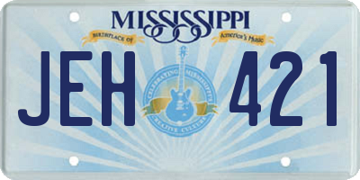 MS license plate JEH421