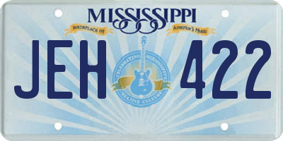 MS license plate JEH422