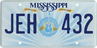 MS license plate JEH432
