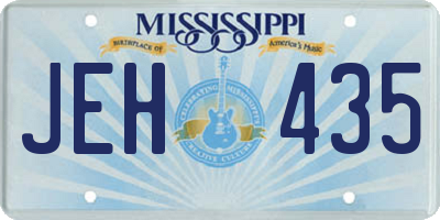 MS license plate JEH435