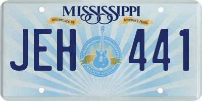 MS license plate JEH441