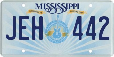 MS license plate JEH442