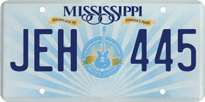 MS license plate JEH445