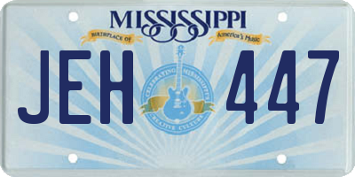 MS license plate JEH447