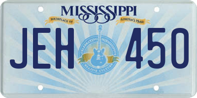 MS license plate JEH450