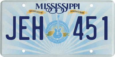 MS license plate JEH451
