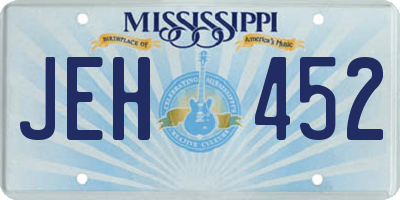 MS license plate JEH452