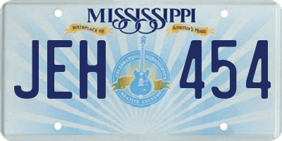 MS license plate JEH454