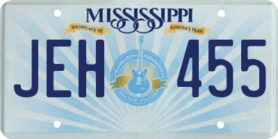 MS license plate JEH455