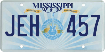 MS license plate JEH457