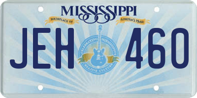 MS license plate JEH460