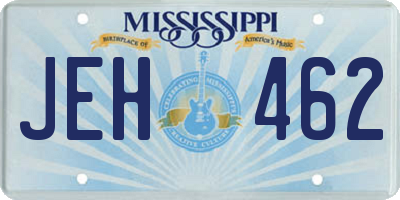MS license plate JEH462