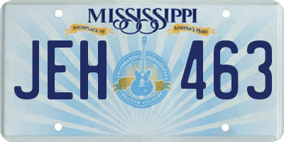 MS license plate JEH463