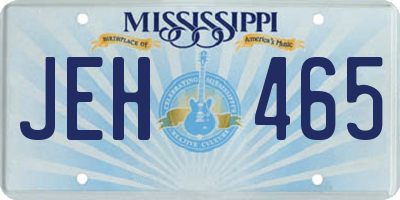 MS license plate JEH465