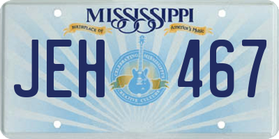 MS license plate JEH467