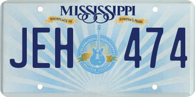 MS license plate JEH474