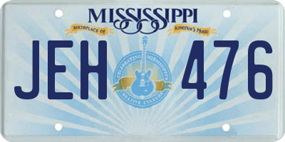 MS license plate JEH476