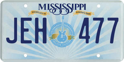 MS license plate JEH477
