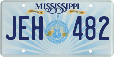 MS license plate JEH482