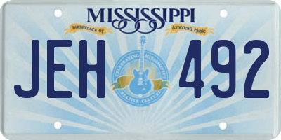 MS license plate JEH492