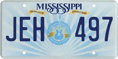MS license plate JEH497