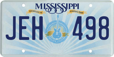 MS license plate JEH498