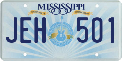 MS license plate JEH501