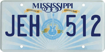 MS license plate JEH512