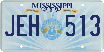 MS license plate JEH513
