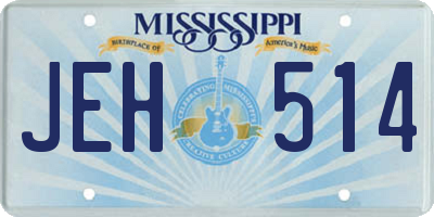 MS license plate JEH514