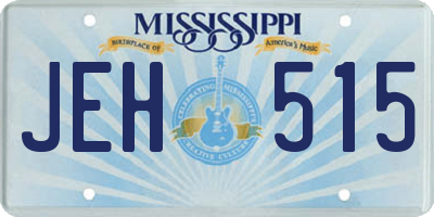 MS license plate JEH515