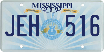 MS license plate JEH516