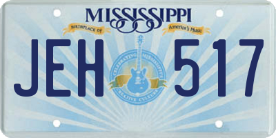 MS license plate JEH517