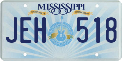 MS license plate JEH518