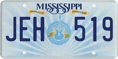 MS license plate JEH519