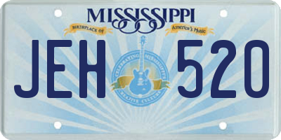 MS license plate JEH520