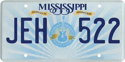 MS license plate JEH522