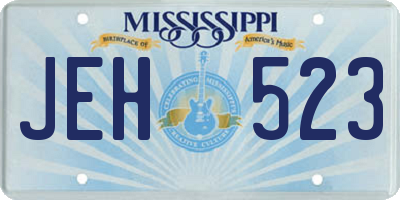 MS license plate JEH523