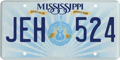 MS license plate JEH524