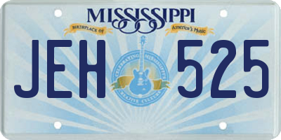 MS license plate JEH525