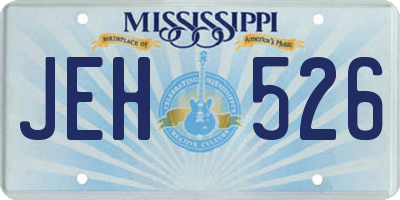 MS license plate JEH526