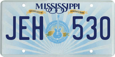 MS license plate JEH530