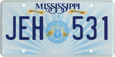MS license plate JEH531