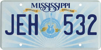 MS license plate JEH532
