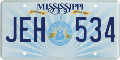 MS license plate JEH534