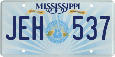 MS license plate JEH537