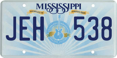 MS license plate JEH538