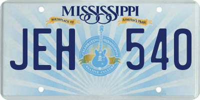 MS license plate JEH540