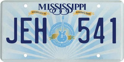 MS license plate JEH541