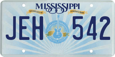 MS license plate JEH542
